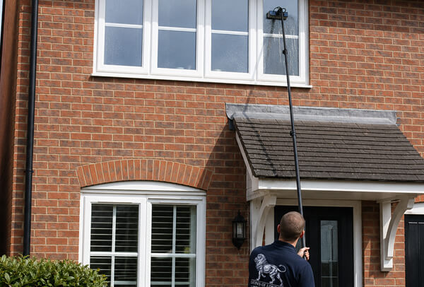 Hard to reach upper windows in Epsom after cleaning